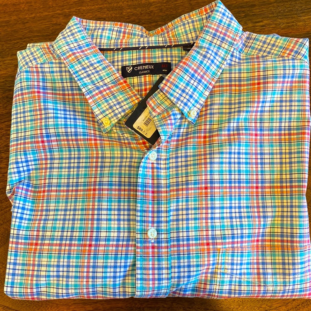 3XLT - Blue/Pink Plaid Shirt - Big & Tall